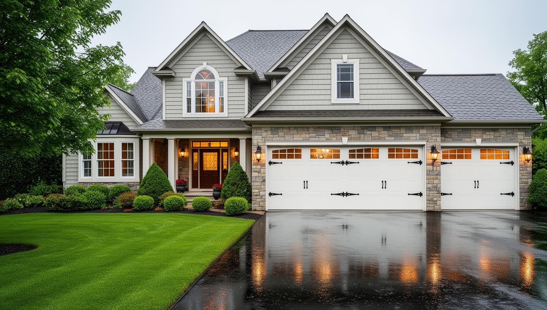 Beautiful home with carriage house garage doors in Natick, MA